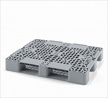 Универсальный перфорированный пластиковый поддон на 3-х полозьях 1200х1000 Универсальный перфорированный пластиковый поддон на 3-х полозьях 1200х1000